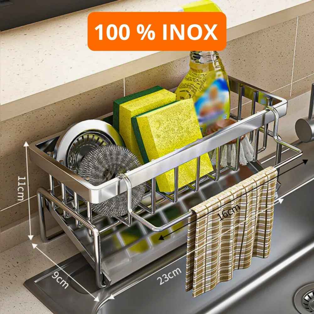 Égouttoir compact pour évier organisateur inox