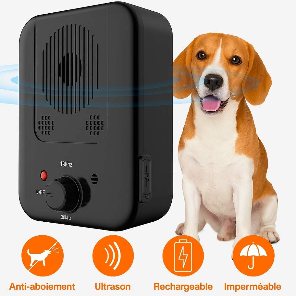 Système anti-aboiement à ultrasons pour chiens