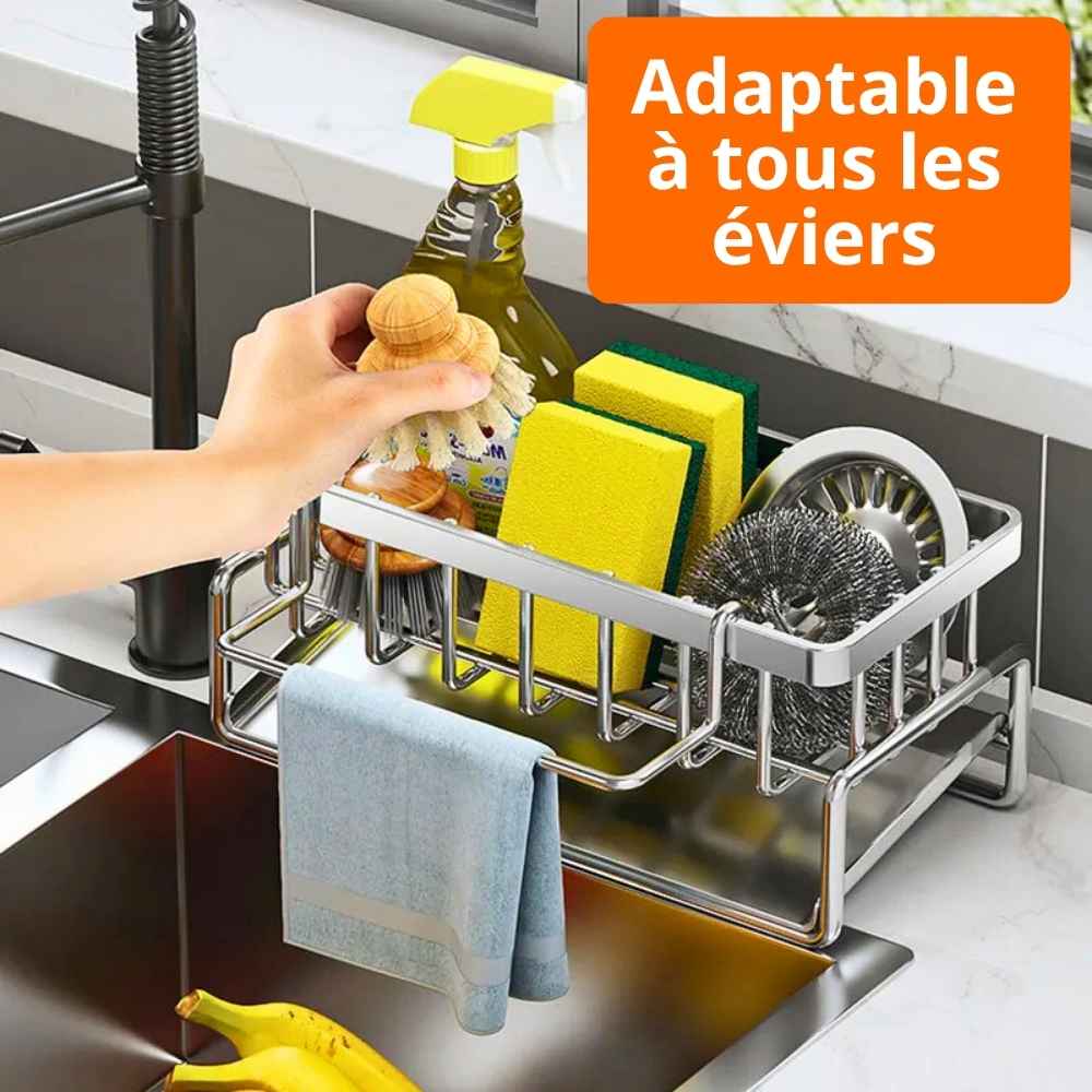 Égouttoir compact pour évier organisateur inox
