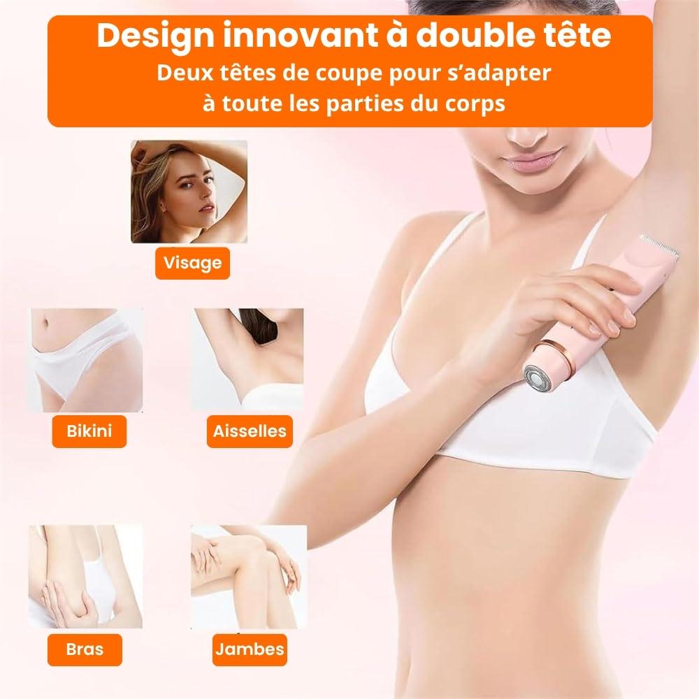VelvetSkin™ – Rasoir électrique femme double tête IPX7