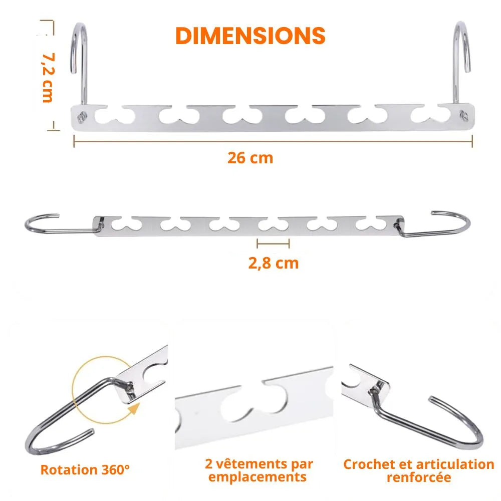 Cintres gain de place (5 pièces)
