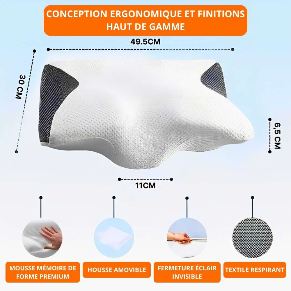 Oreiller cervical à mémoire de forme NUQUALIS™