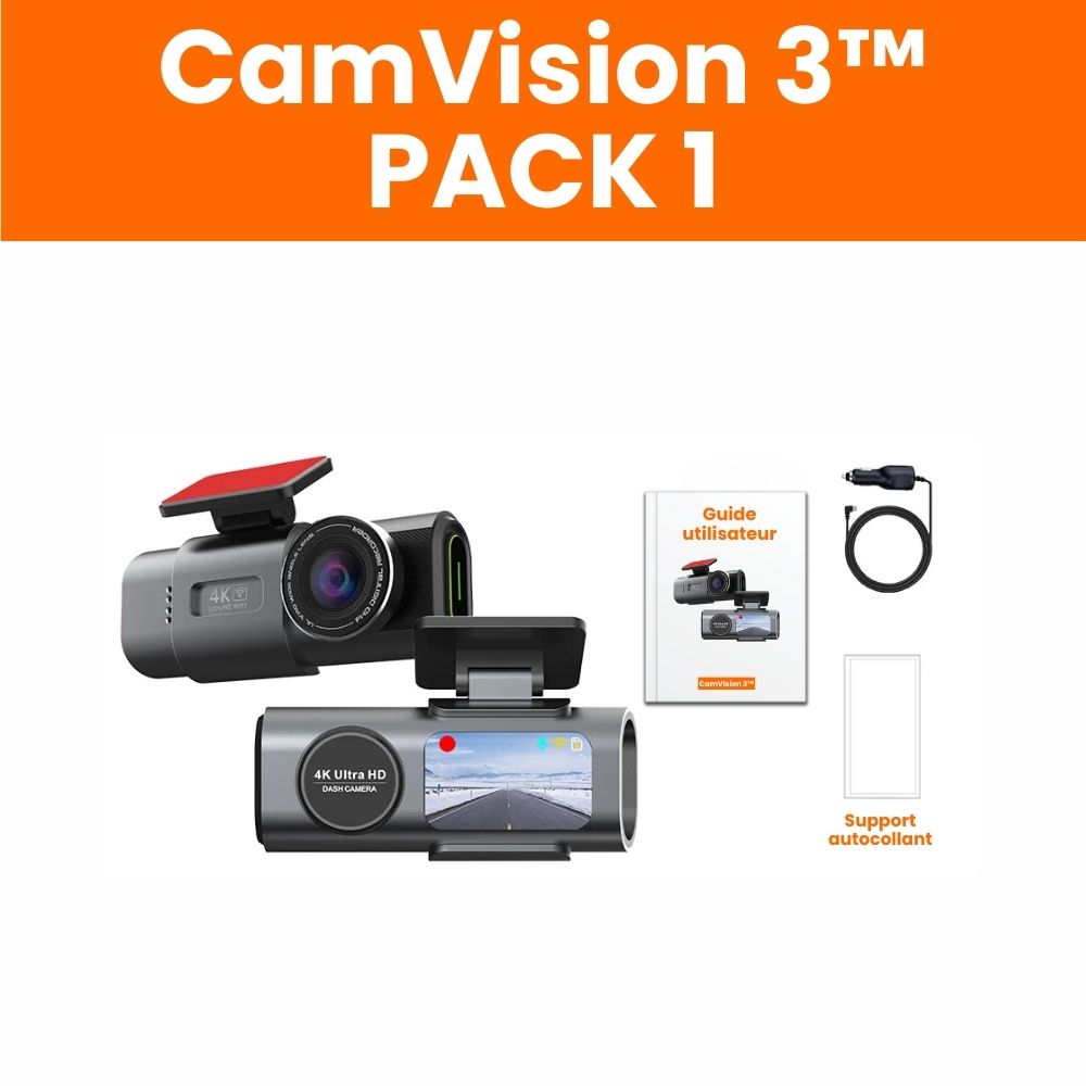 Dashcam triple caméra CamVision 3™