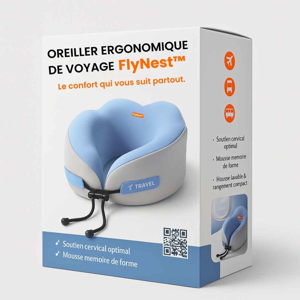 Oreiller ergonomique de voyage FlyNest™